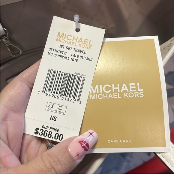 NWT Michael Kors Jet Set Blue Cloud Tote Bag - Picture 8 of 11